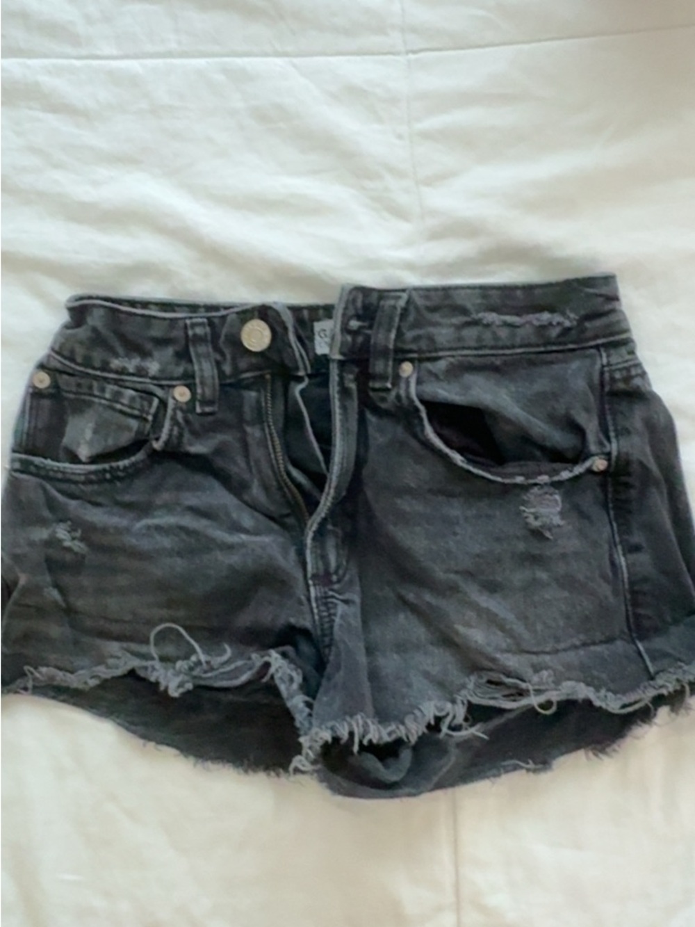Garage Black Distressed Denim Jean Shorts
